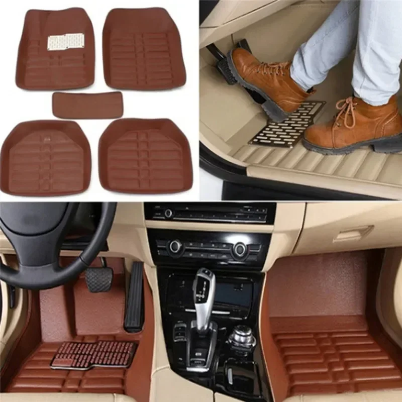 Car Floor Mats Universal Waterproof Leather - 5 Buah Alas Kaki Mobil Tahan