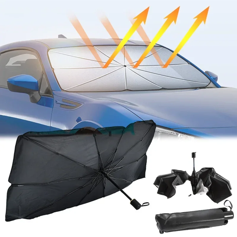 Car Sunshade Windshield Umbrella Foldable - Penutup Kaca Depan Mobil, Payung Lipat