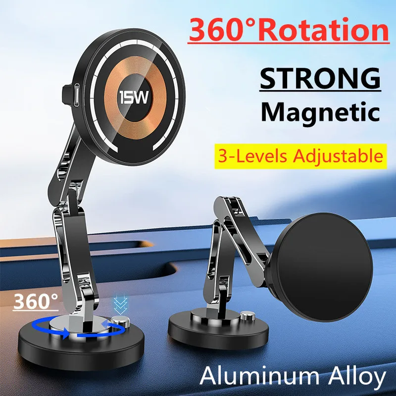 Wireless Car Charger Mount Fast Charging - Dudukan Magnet pengisi daya nirkabel mobil,