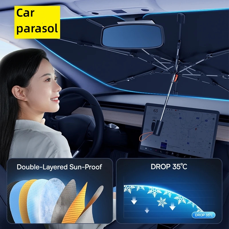 Car Sunshade Windshield Umbrella Foldable - Payung kaca depan mobil, payung pelindung