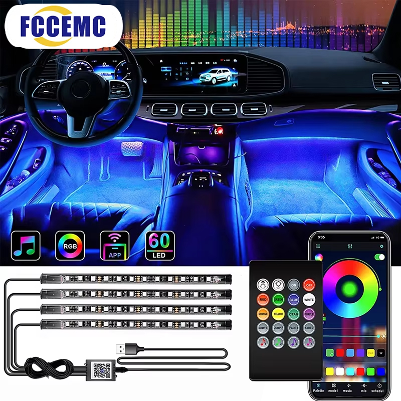 Led Ambient Interior Car Lights App Control - Lampu Latar RGB Aplikasi Jarak Jauh
