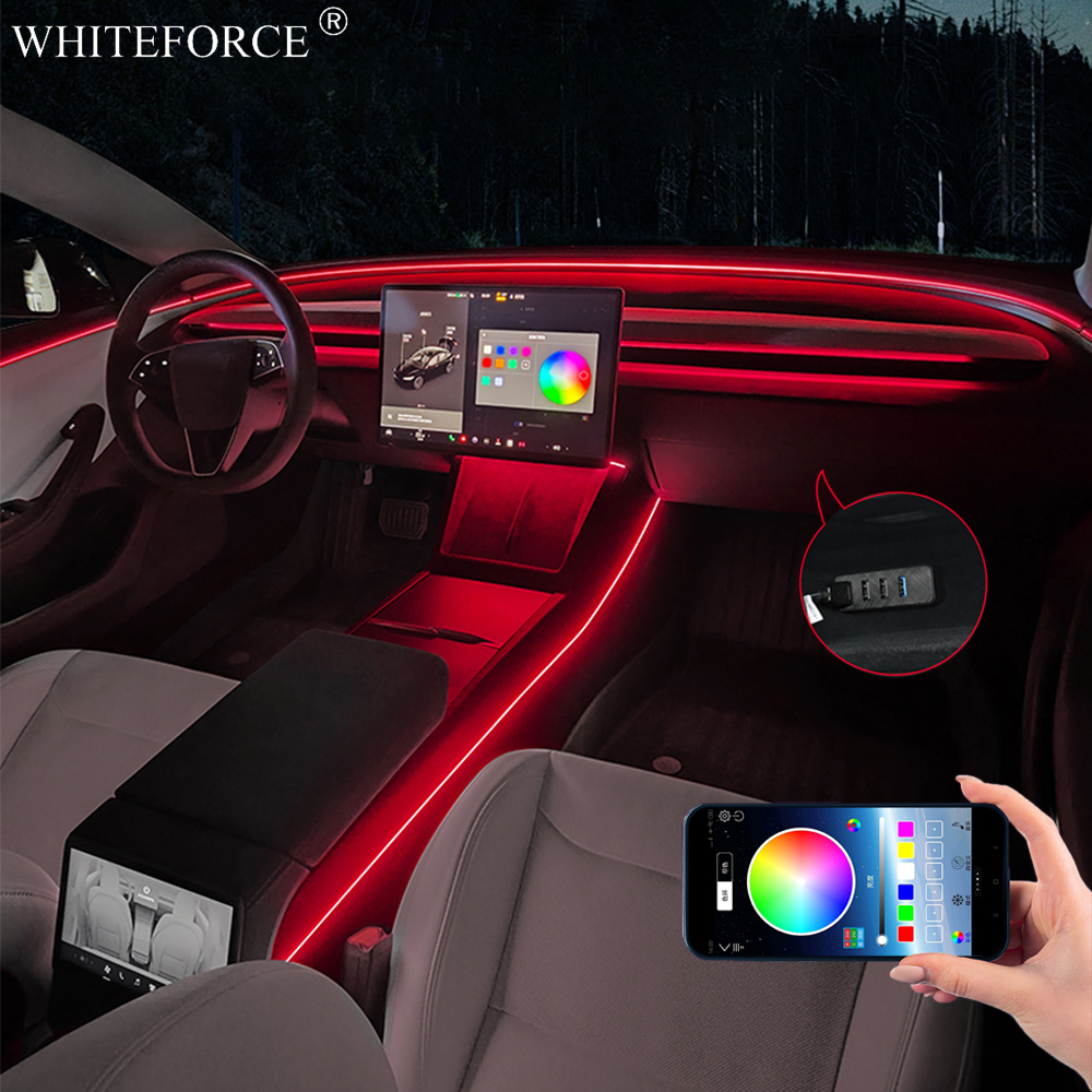 Led Ambient Interior Car Lights App Control - Lampu Suasana Interior LED RGB Streamer