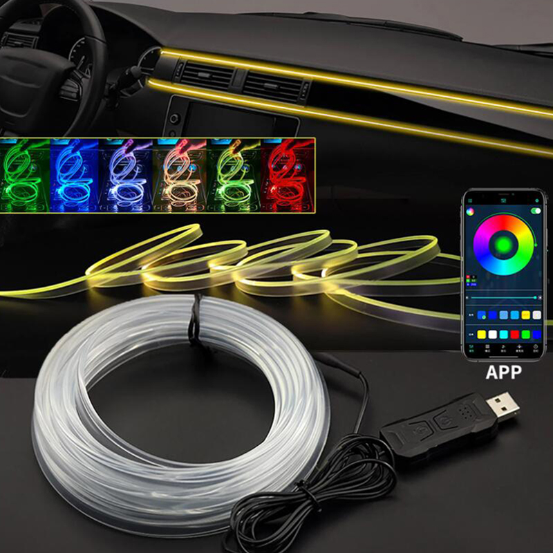 Led Ambient Interior Car Lights App Control - Lampu setrip LED Interior mobil USB,