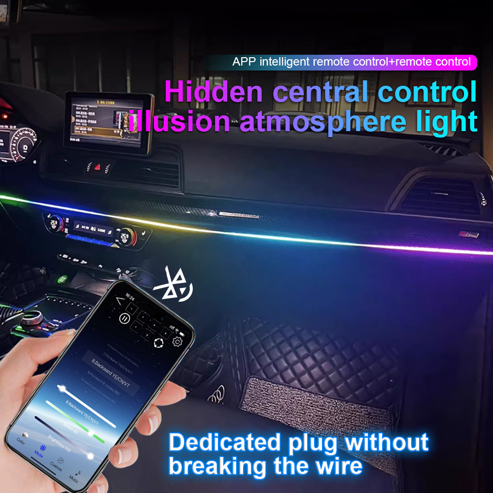 Led Ambient Interior Car Lights App Control - Lampu dasbor strip akrilik lampu LED