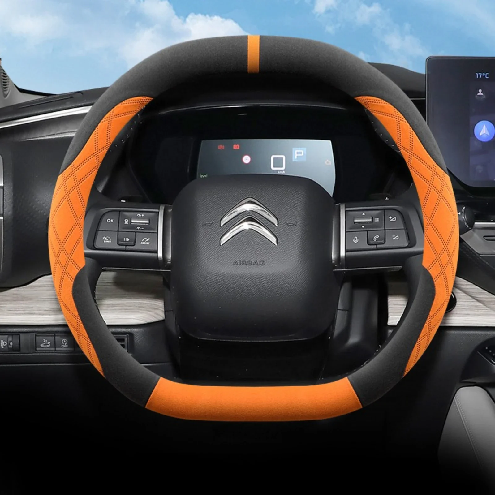 Car Steering Wheel Cover Anti Slip Breathable - Penutup Roda Kemudi Mobil Suede Bernapas