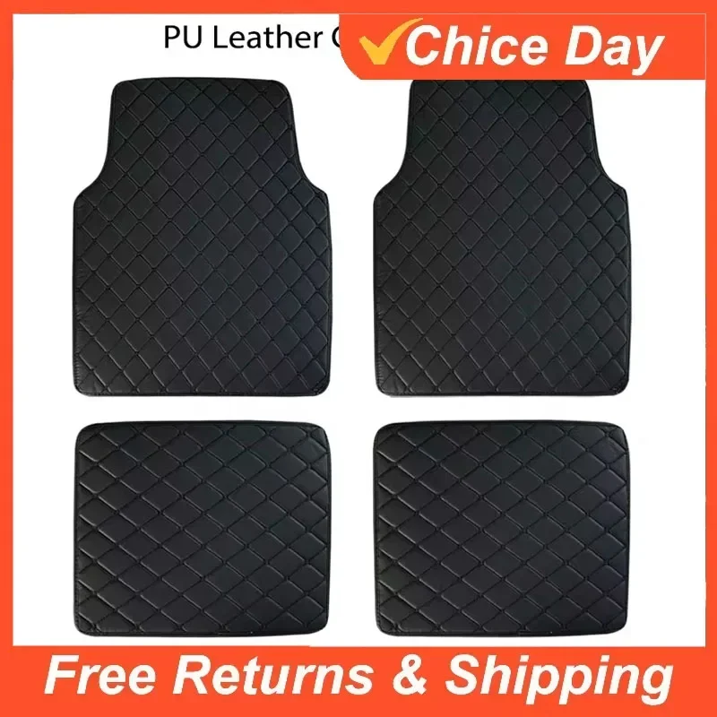 4PCS Karpet Mobil Universal Ba - Car Floor Mats Universal Waterproof Leather ulasan dan harga