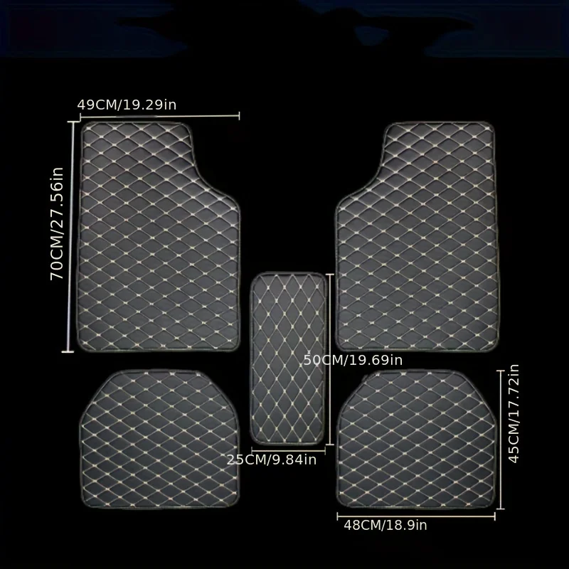 5 Buah Alas Lantai Mobil Kulit - Car Floor Mats Universal Waterproof Leather ulasan dan harga