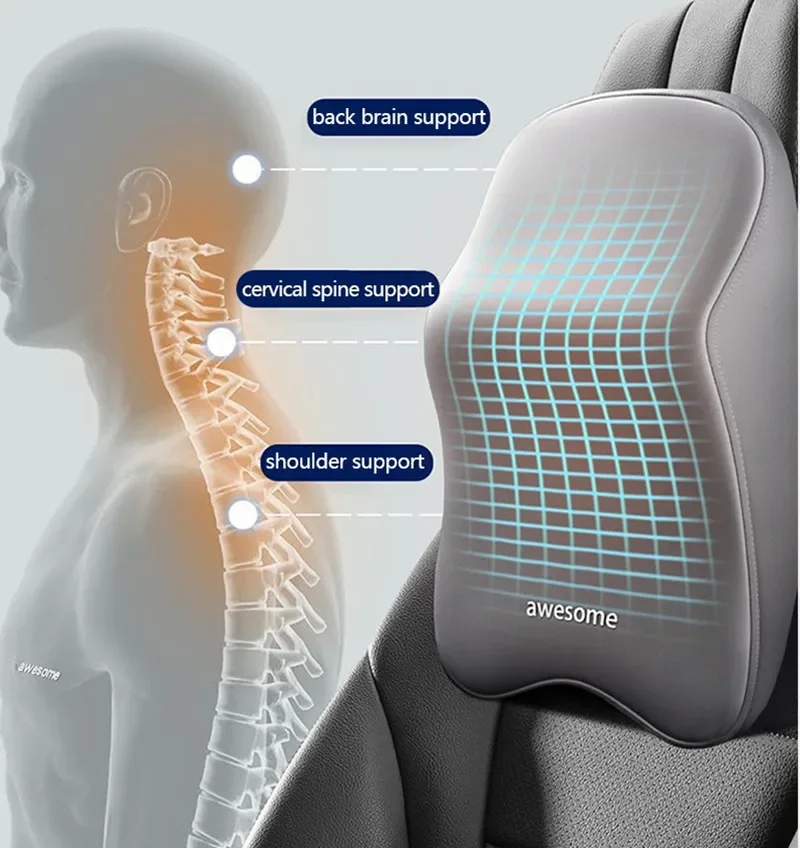 Bantal sandaran kepala Lumbar  - Memory Foam Car Neck Pillow Lumbar Support ulasan dan harga