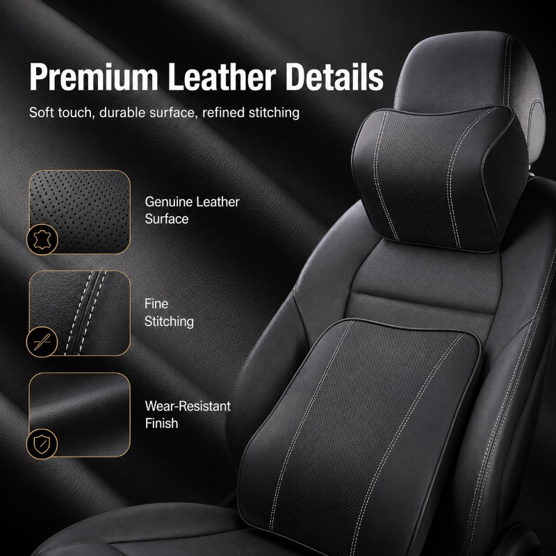 Bantal Leher Mobil Busa Memori - Memory Foam Car Neck Pillow Lumbar Support ulasan dan harga