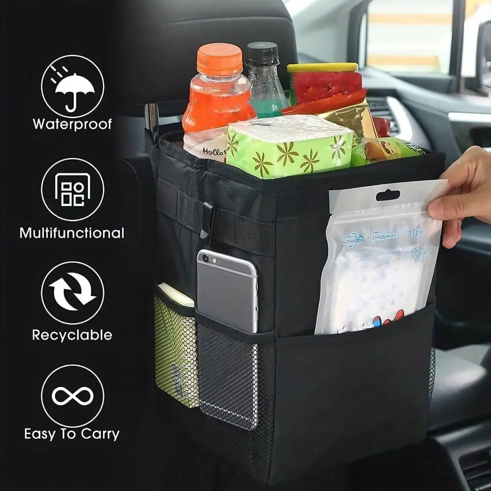 Tempat Sampah Mobil Portabel T - Waterproof Car Trash Can With Lid ulasan dan harga