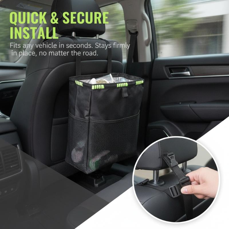 Tempat Sampah Mobil Lipat Deng - Waterproof Car Trash Can With Lid ulasan dan harga
