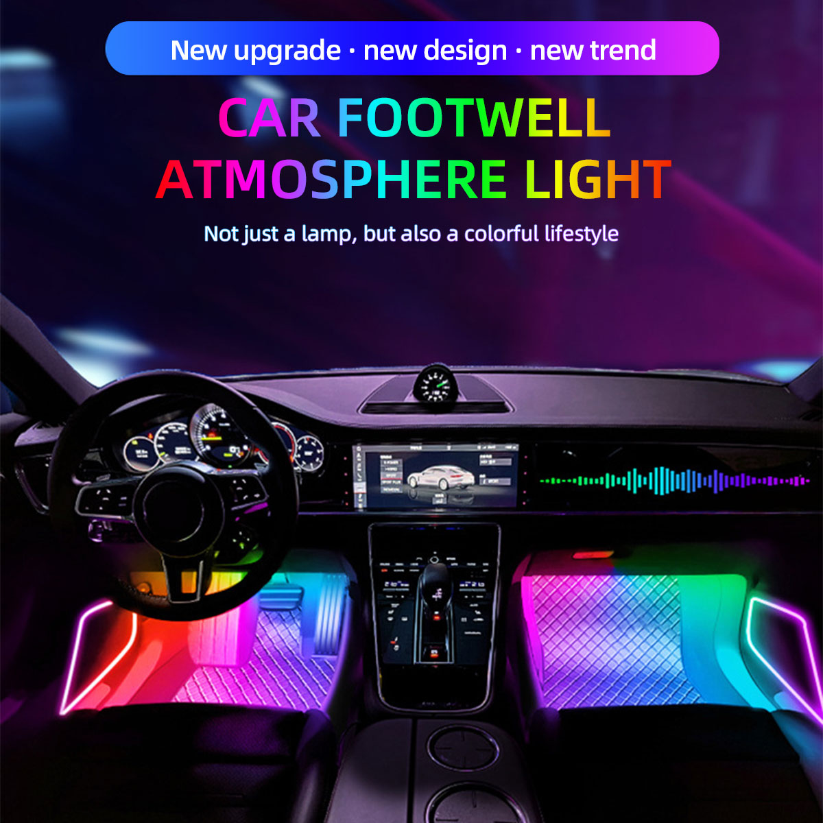 Lampu Dekoratif Atmosfer Pelan - Led Ambient Interior Car Lights App Control ulasan dan harga