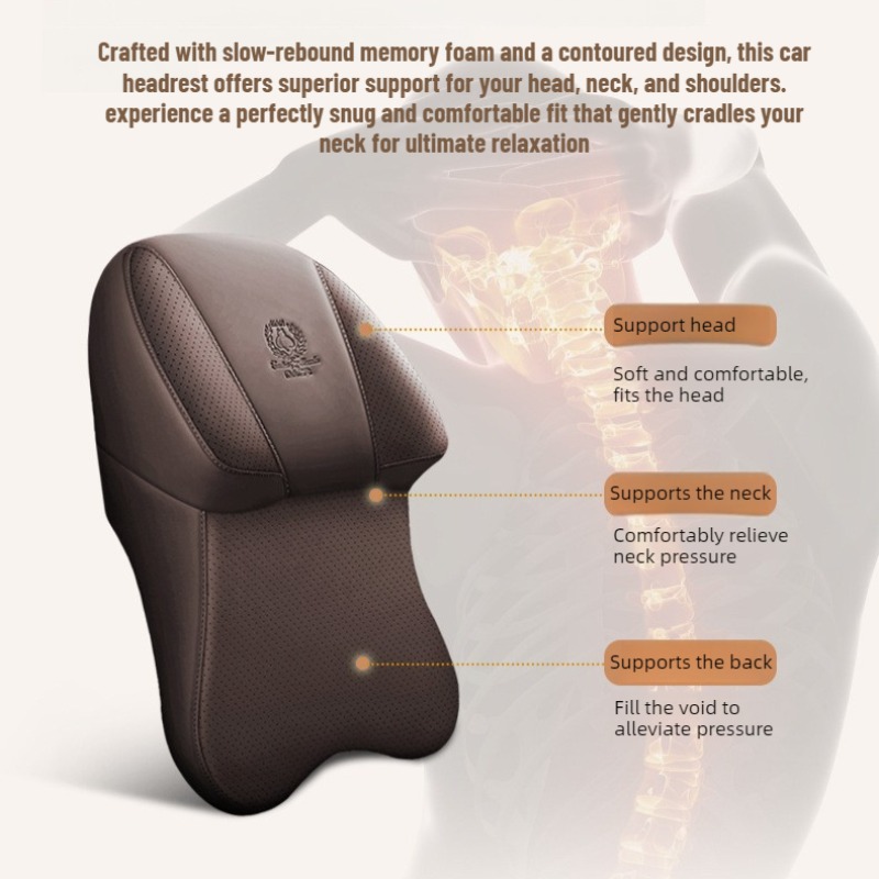 Set Bantal Leher dan Penyangga - Memory Foam Car Neck Pillow Lumbar Support ulasan dan harga