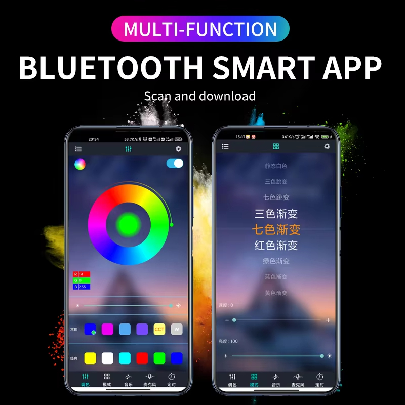 Lampu Latar RGB Aplikasi Jarak - Led Ambient Interior Car Lights App Control ulasan dan harga