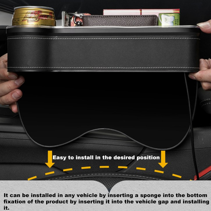 Kotak penyimpan celah kursi mo - Seat Gap Filler Organizer With Usb Charger ulasan dan harga