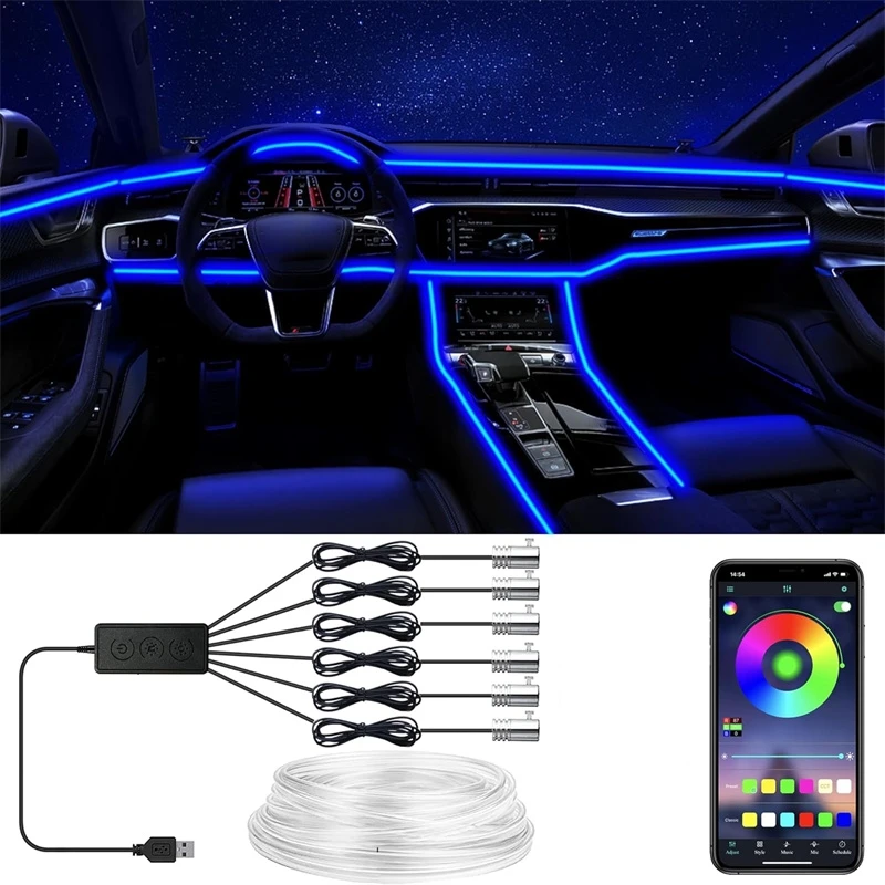 Lampu Strip EL Fleksibel Denga - Led Ambient Interior Car Lights App Control ulasan dan harga