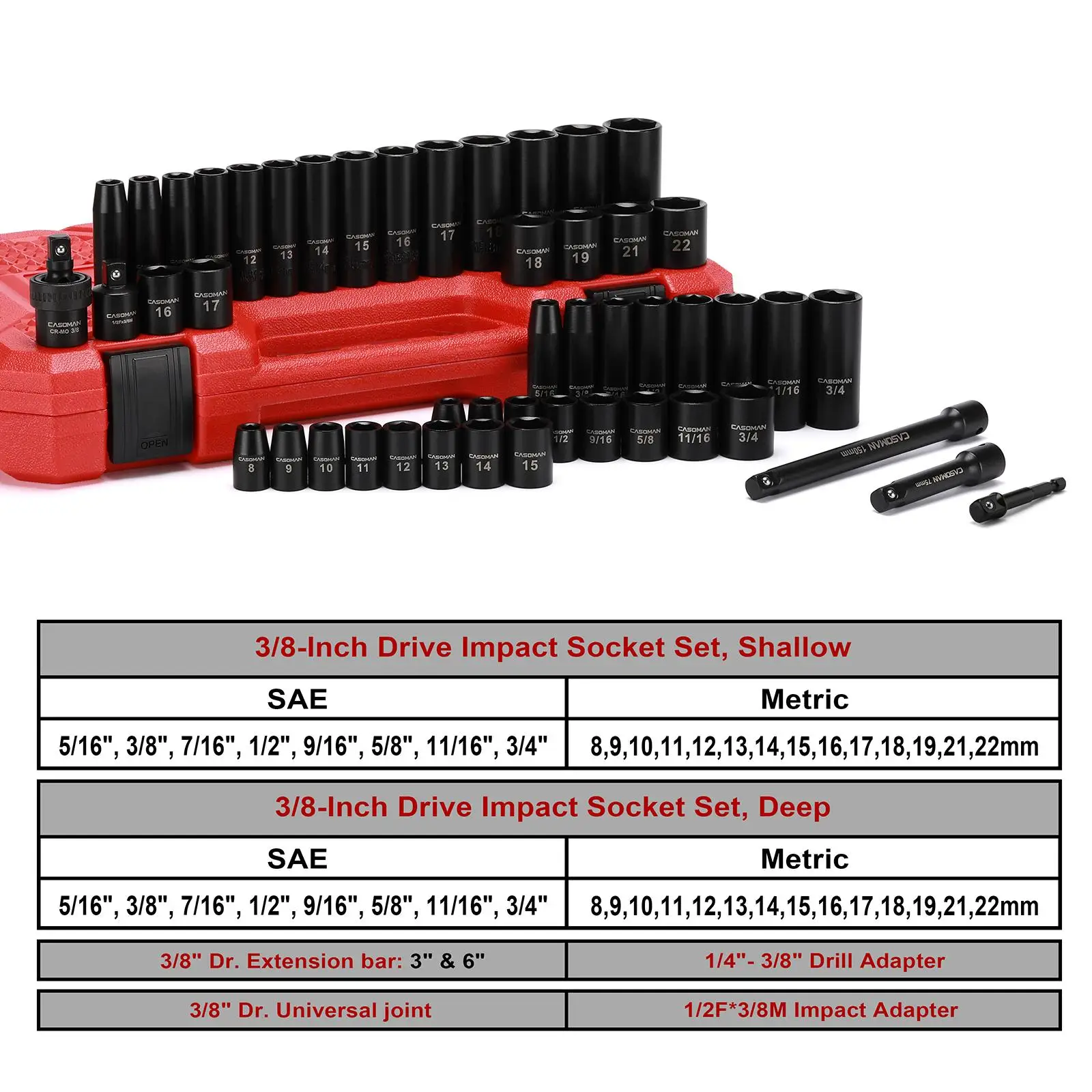 49Pcs Set Soket Impact 3/8 Inc - Auto Repair Tools ulasan dan harga