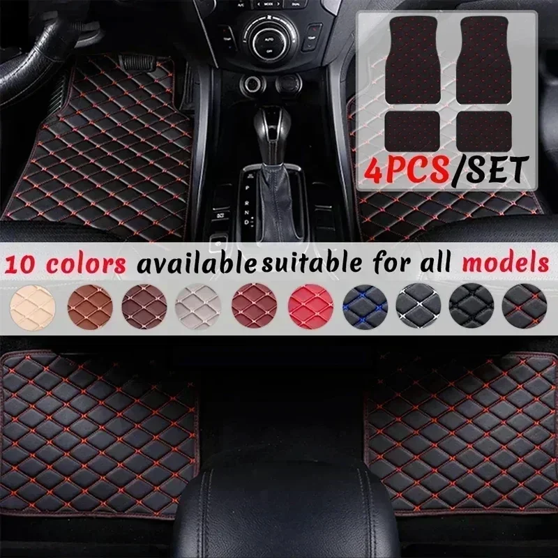 Karpet Lantai Mobil 4PCS Unive - Car Floor Mats Universal Waterproof Leather ulasan dan harga